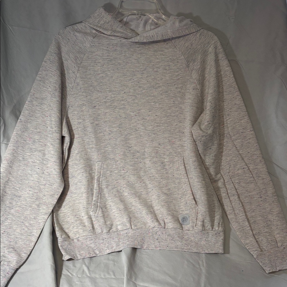 Mondetta Speckled White Youth Hoodie and Jogger Set Girls XS 5/6 Like New
